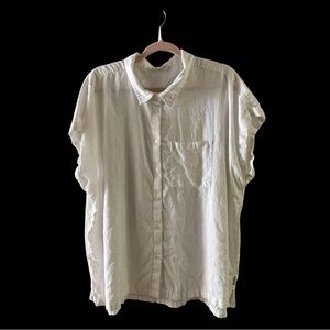 Orvis Linen Rayon‎ Blend shirt Women's Short Sleeve Shirt XXL white